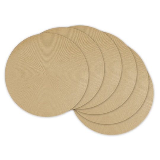 DII® Round Plastic Woven Placemats, 6ct. in Natural | 15" | Michaels®